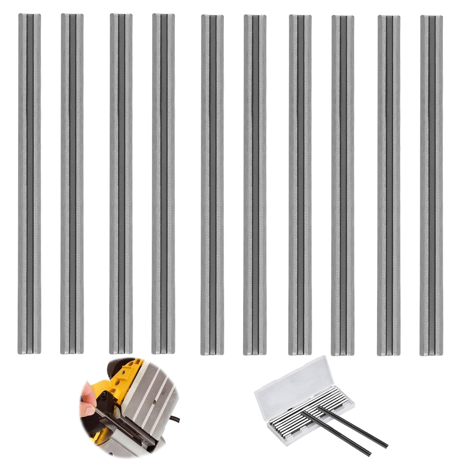 10 Pieces HSS Planer Blade, 82 mm Reversible Planer Blade, Electric Planer Blade Set for Woodworking Machines, Planers MAKlTA, Bosch - Image 1