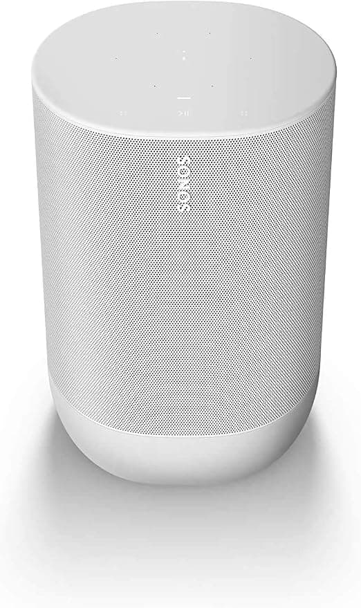 Sonos Move - Wireless Speaker - Multiroom WiFi and Bluetooth - Air Play 2 - Clear and Powerful Sound - Built-in Google Assistant and Amazon Alexa - Touch Interface - White - Image 1