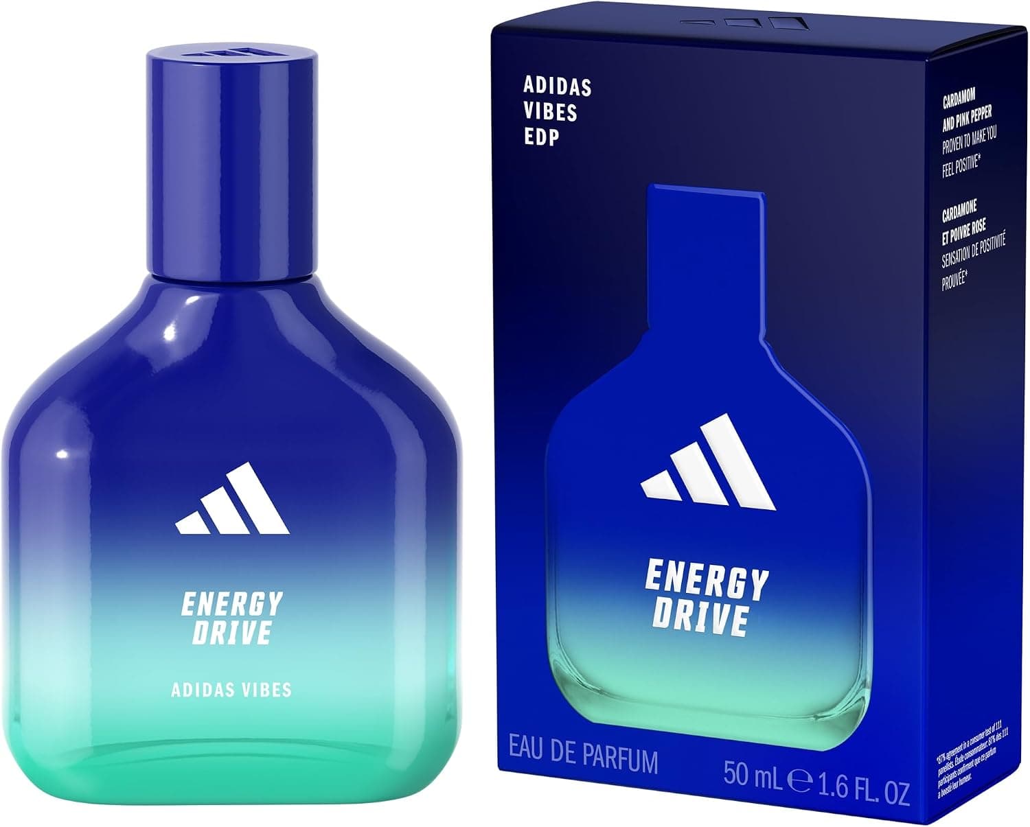 adidas Vibes Energy Drive Eau de parfum pour tout le monde, énergisante et stimulante, 50 ml - Image 1