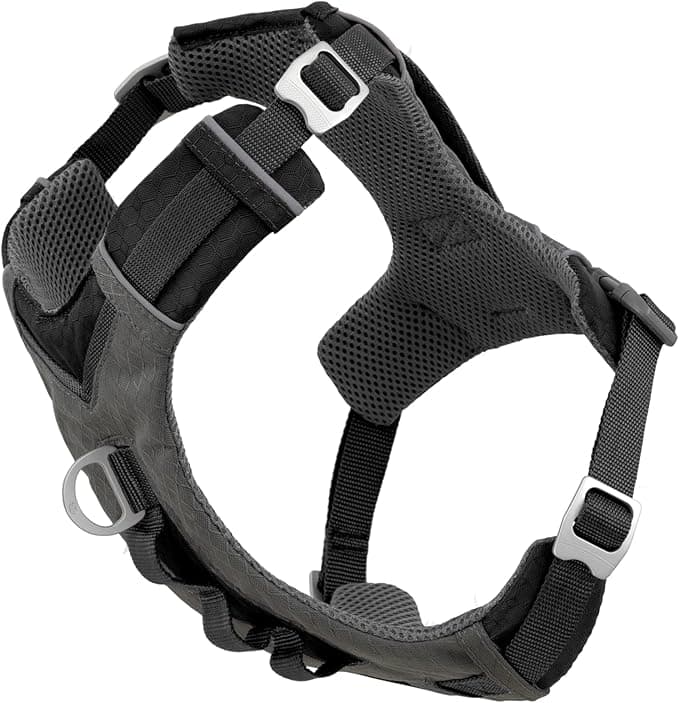 Kurgo Journey Air Dog Harness for Hiking, Running and Walking Everyday Reflective - Black/Grey, Size L