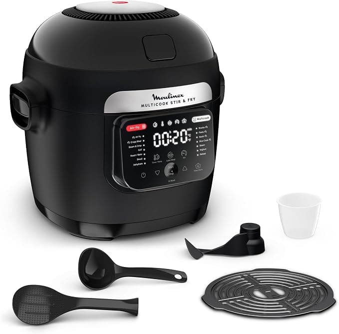 Moulinex Multicook Stir&Fry, Multicooker and air fryer, Automatic mixing blade, 14 programs, 2-level cooking, MZ7408F0 - Image 1