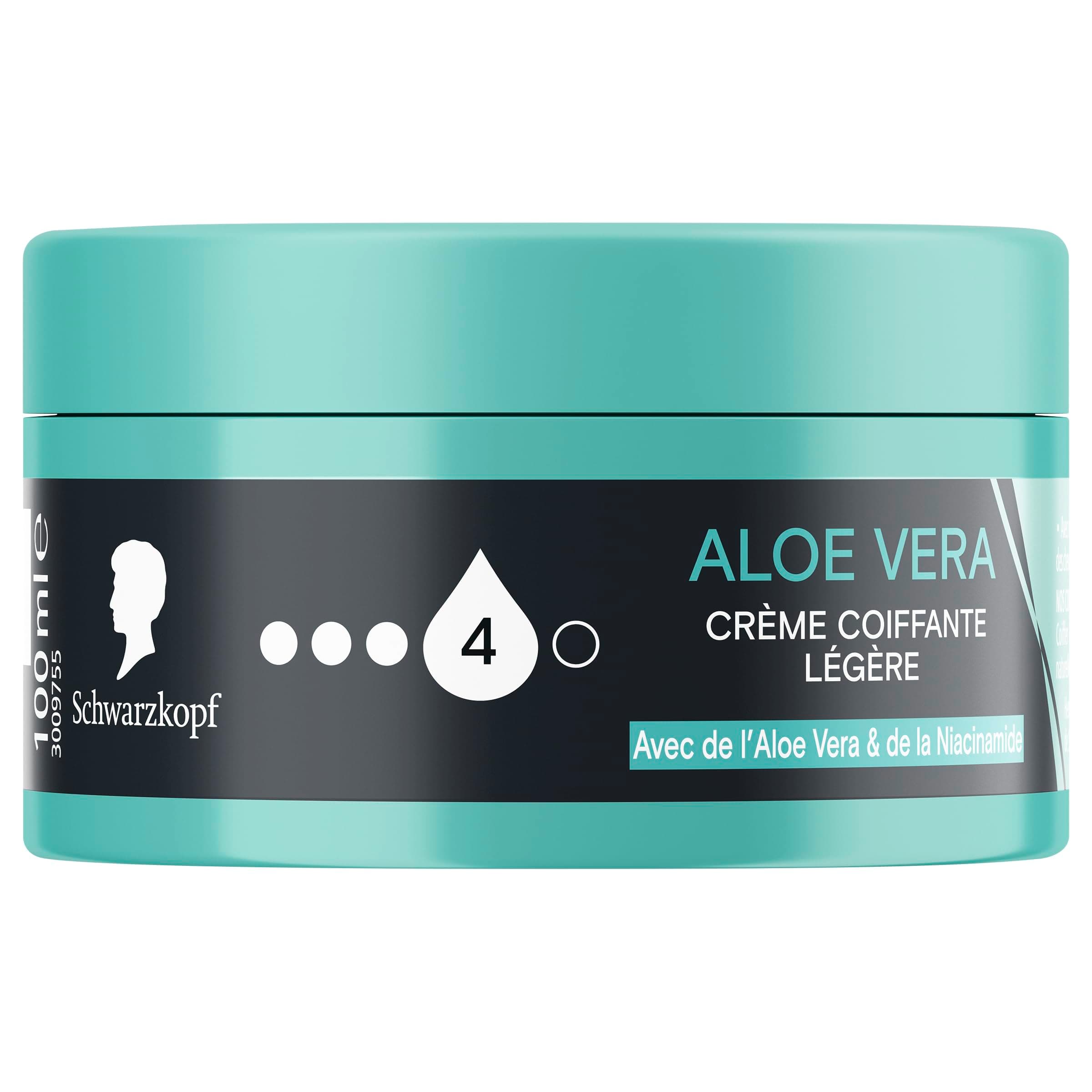 SCHWARZKOPF, Aloe Vera Cream, Light Styling Cream, Aloe Vera and Niacinamide Formula, Moisturizes and Strengthens the Hair, Long Lasting Hold No Sticky Effect, 100 ml
