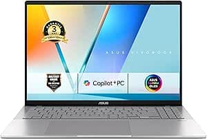 ASUS Vivobook S16 M3607KA-SH011W 16 Inch FHD OLED (AMD RyzenAI 7 350, 16GB DDR5, 1TB SSD, AMD RadeonGraphics, Windows 11 Home) - AZERTY Keyboard