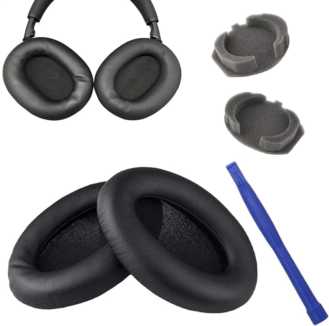 1 Pair of Foam Ear Pads for Sony WH-1000xm3 Headphones, WH1000XM3, 1000XM3, Replacement Earpiece, Headphone Cushion with Disassembly Stick