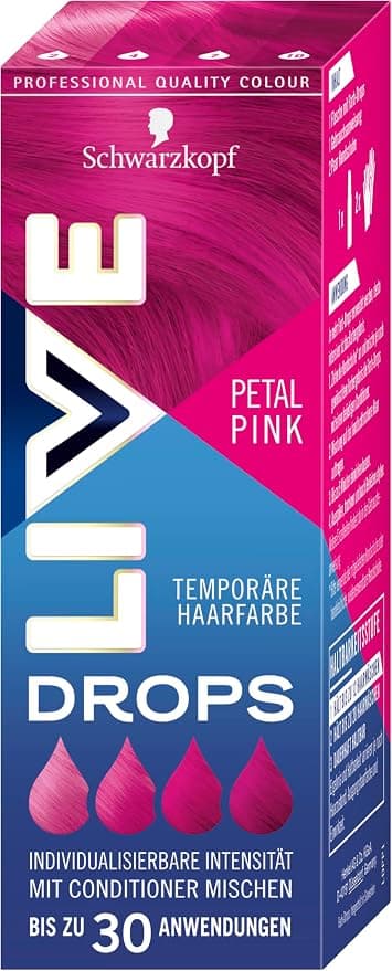 Schwarzkopf Live Color Drops Petal Pink (30ml), Dosable Color Drops for a Custom Look, Dye Mix with Conditioner, Temporary Hair Dye Lasts Up to 12 Washes - Image 1