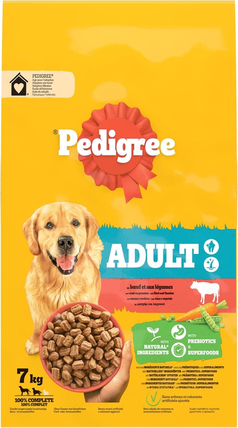 PEDIGREE Adult Food with Beef and Vegetables for Dogs Adult sup10kg 7kg