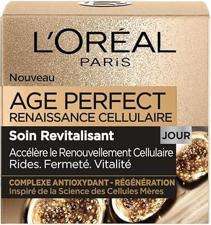 L'Oréal Paris – Age Perfect Renaissance Cellular Day Cream – Revitalizing Care Wrinkles, Firmness & Vitality – With Protective Antioxidant Complex – All Skin Types – 50 ml - Image 1