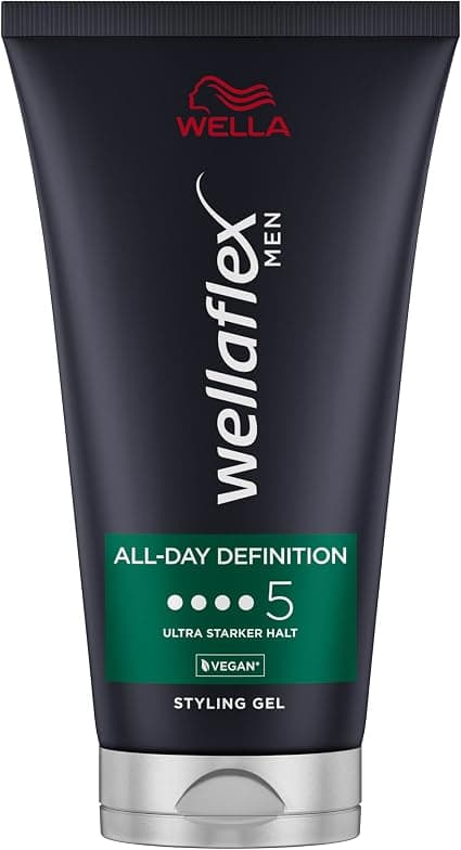 Wellaflex Men All-Day Definition Ultra Strong Hold Styling Gel | Vegan Hair Gel | Dermatologically Tested & Silicone Free | 150ml - Image 1