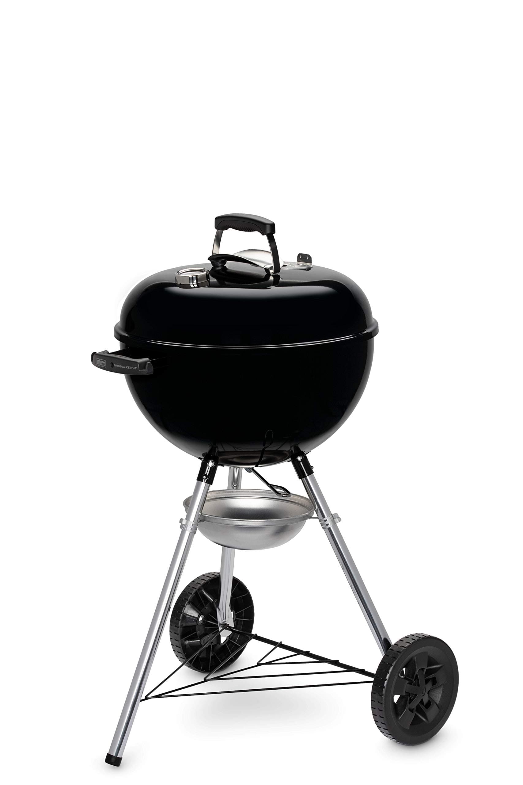 Weber Kettle E-4710 Original Charcoal Barbecue / Enamelled Steel Lid and Bowl 47 cm Cooking Surface One-Touch Cleaning System Lid Thermometer Tripod Black - Image 1