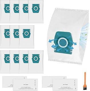 Lot de 12 Sacs Aspirateur TU pour Miele Pure TU Sac à Poussière pour Guard L1/S1 Junior Flex Parquet Silence AllFloor Performance Comfort Cat Dog Serie avec 4 Filtres D'évacuation