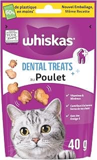 Whiskas Contrôle du Tartre Poulet Friandises pour Chats 40g Lot de 6