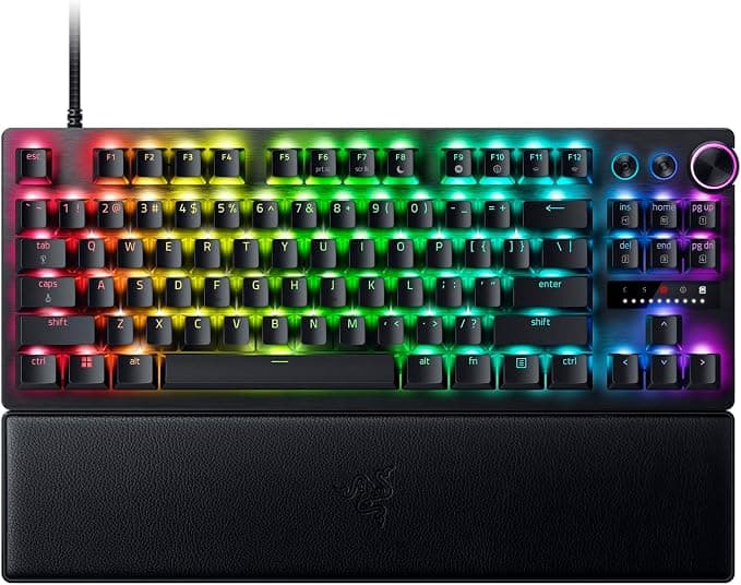 Razer Huntsman V3 Pro TKL Tenkeyless Analog Optical Keyboard for Electronic Sports (Digital Multifunction Steering Wheel and Dedicated Control Buttons, Two-Layer Textured PBT Keys) - Image 1