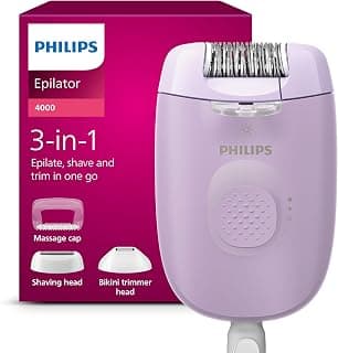 Philips Epilator Series 4000 – Corded Body and Bikini Epilator, Hair Removal, Shaving and Trimmer for Women, Model BRE257/00