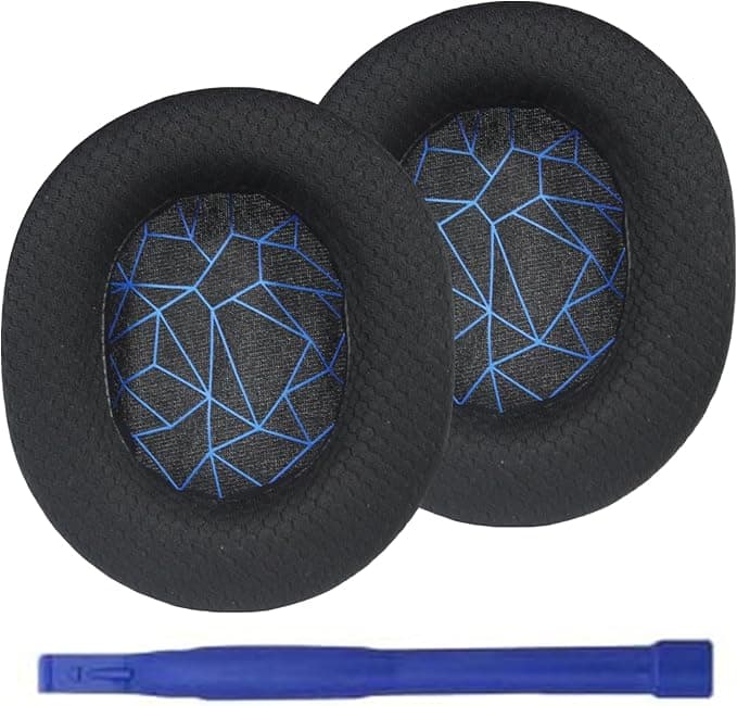 Adhiper Arctis 7 Pcs Foam Ear Pads Ear Pads for SteelSeries Arctis Pro/Arctis 9X/Arctis 7/Arctis 5/Arctis 3/Arctis 1 Gaming Headset Breathable Mesh (Blue) - Image 1