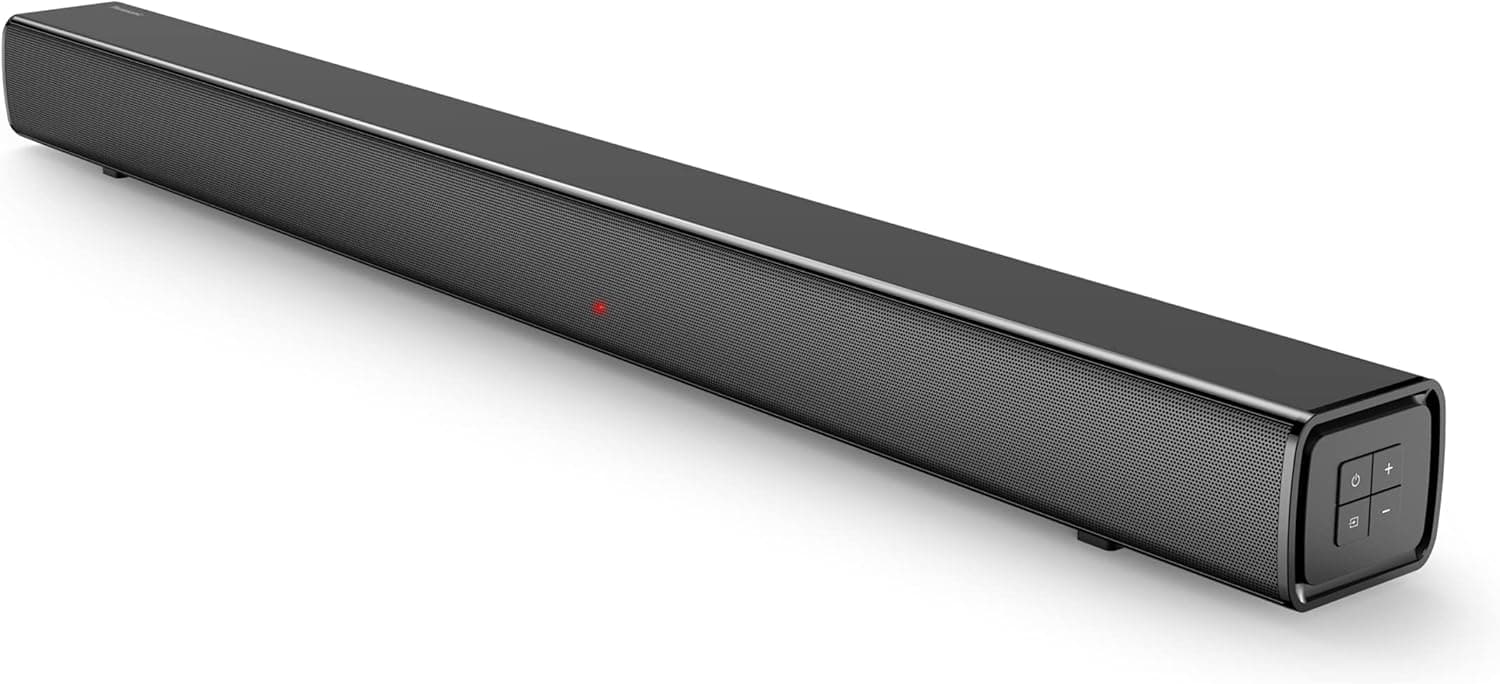 Panasonic Panasonic SC-HTB100 I Barre de Son Compacte (45W, Système 2.0 canaux, Port Bass Reflex, Bluetooth, HDMI ARC, Entrée optique, USB, Montage Mural, Finition Métallique) Noir - Version Française