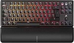 CORSAIR K70 PRO TKL RGB Wired Magnetic-Mechanical Gaming Keyboard - MGX Hyperdrive Adjustable Switches Pre-Lubricated Hall Effect, Simultaneous SOCD & Quick Trigger 8000Hz, AZERTY - Black