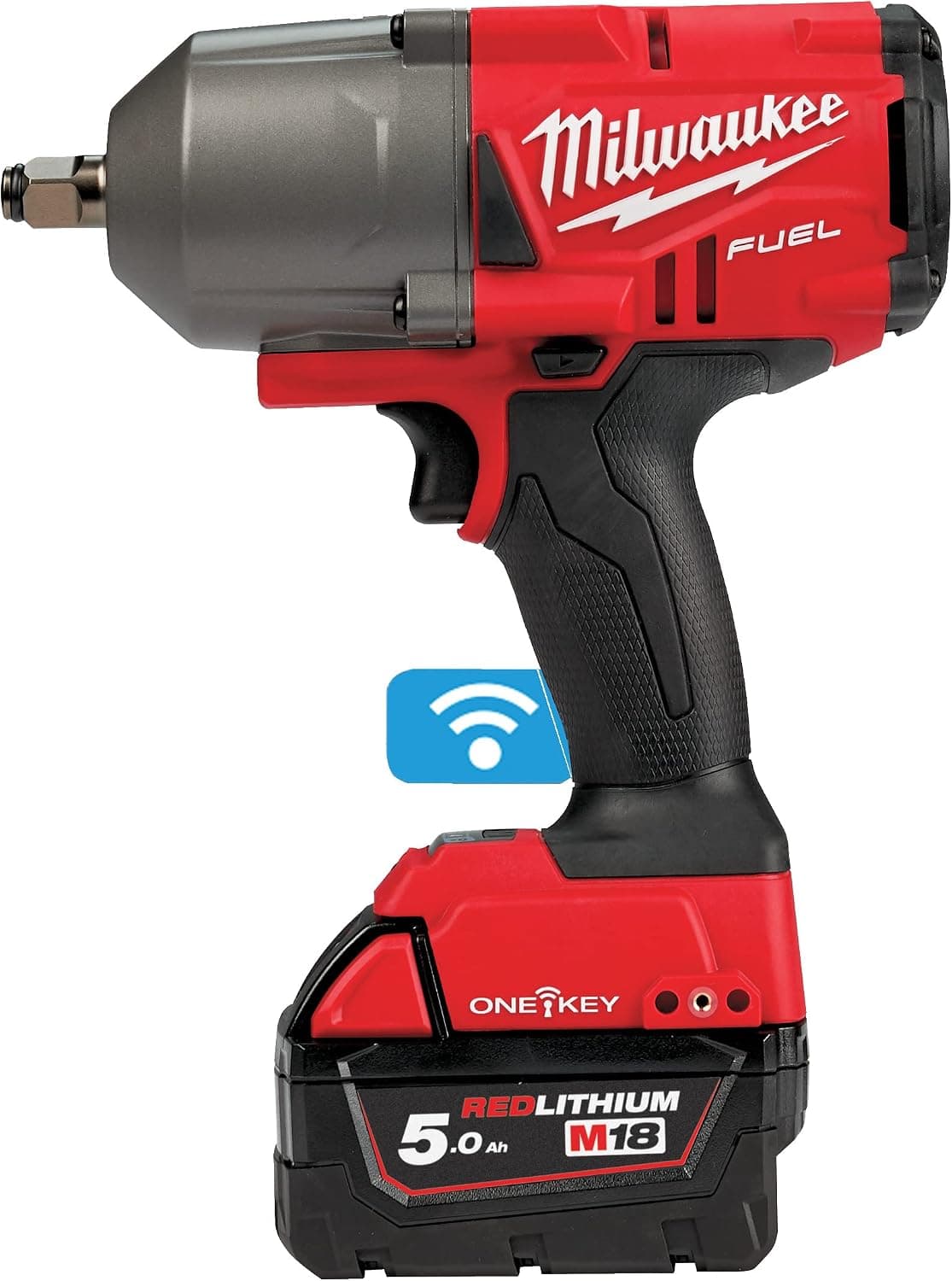 Onefhiwf12-502x Milwaukee Fuel One Key M18 Shock Nutrunner – 2 x 18V 5.0Ah Batteries – 1 Charger M12-18FC 4933459727 - Image 1