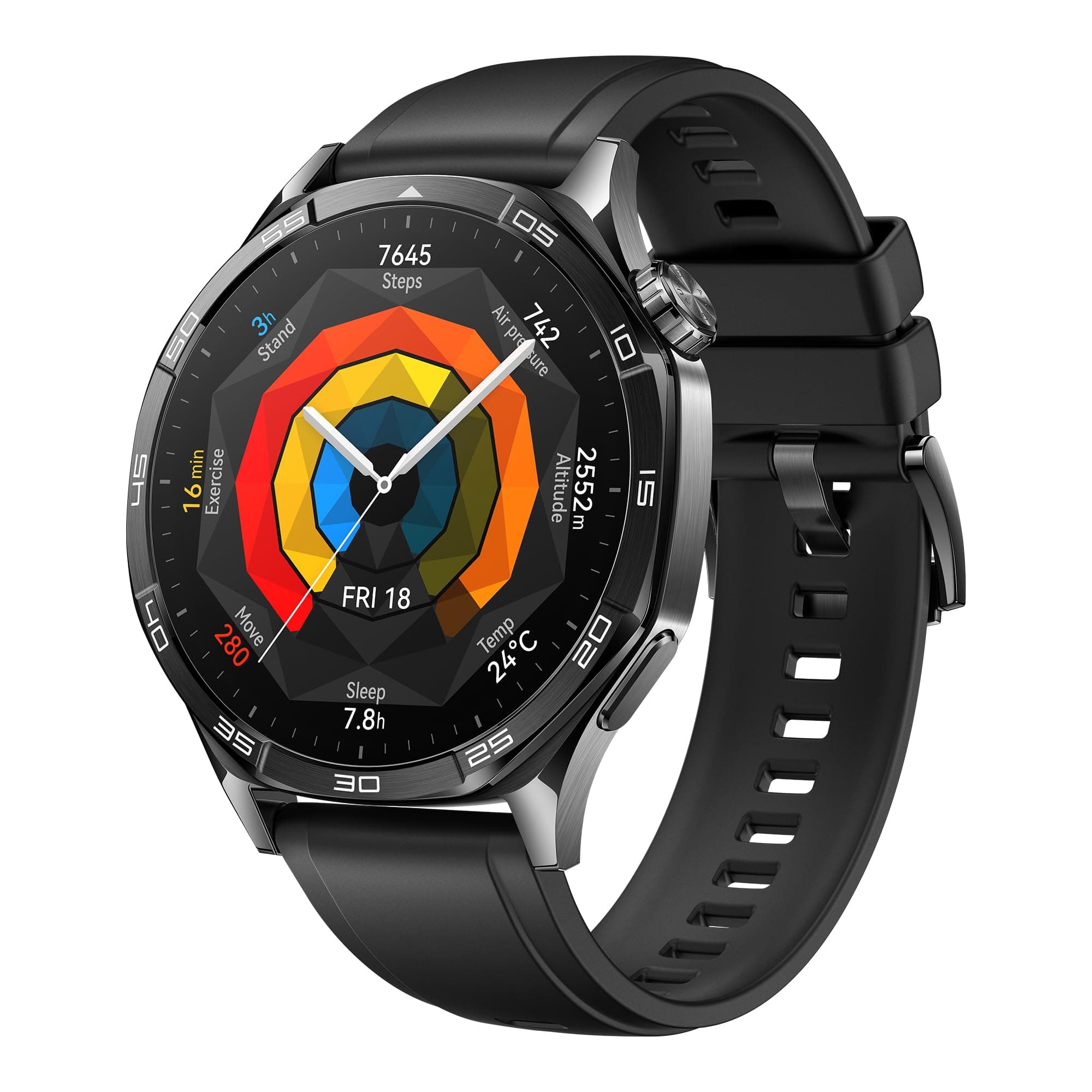 HUAWEI Watch GT 5 46 mm Smart Watch, Clean Lines, New Running and Cycling Experience, Health Tracking, Up to 14 Days of Battery Life, iOS & Android, Black - Image 1