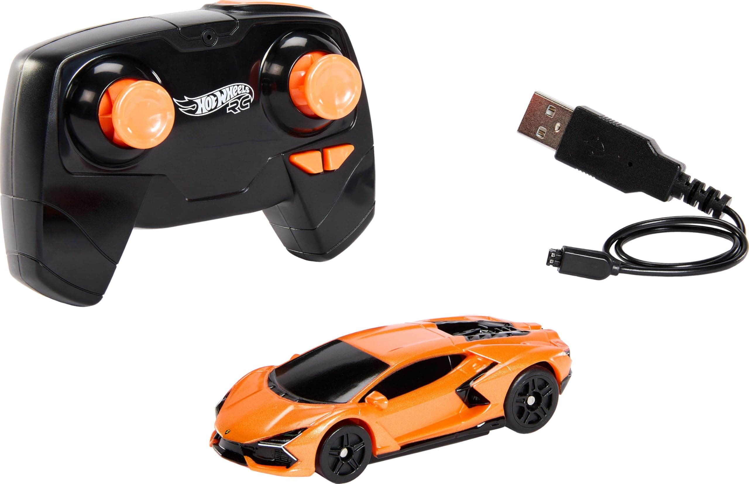 Hot Wheels Hot Wheels Lamborghini Revuelto 1:64 Scale Remote Control Car, USB Charging Cable, Racing and Stunts on and Off Track with Turbo Throttle, HWW55