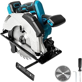 Makita Scie circulaire sans fil compatible avec batterie Makita 18V, scie circulaire électrique de 7-1/4" (18,4 cm) avec 2 lames, 5000 tr/min sans balais, biseau 0-45°, pour coupe de bois, carrelage, métal