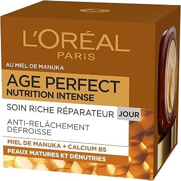 L'Oréal Paris Anti-Aging Day Cream - Repair, Anti-sagging & Nourishing Care - Concentrated with Manuka Honey & Calcium B5 - For Mature Skin - Age Perfect - Intense Nutrition - 50 ml - Image 1