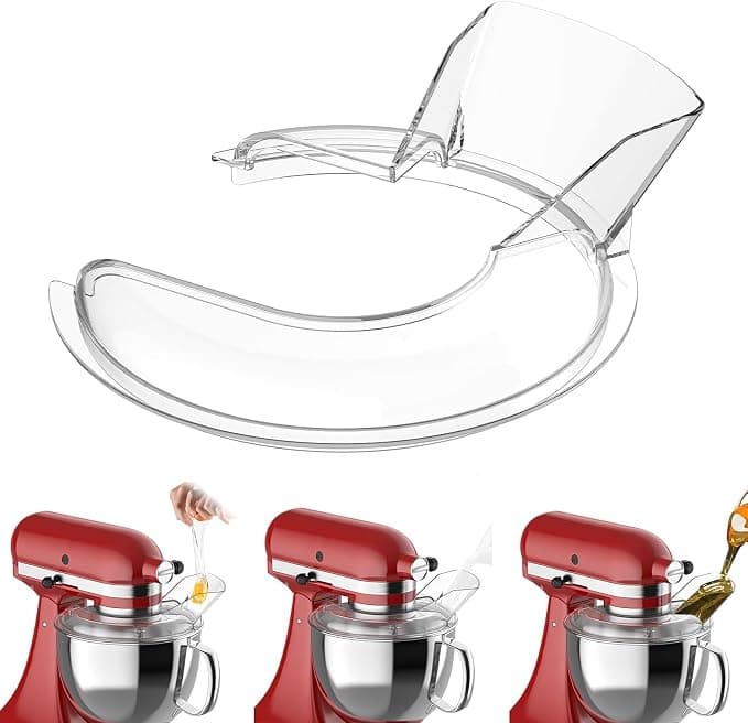 GVODE Lid for Kitchenaid 4.3 and 4.7/4.8L Mixers on Tilting Head Base, Clear, Splash Protection, Perfect for Kitchenaid Bowl, Dishwasher Safe - Image 1