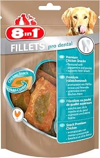 8in1 Fillet Pro Dental Friandises pour chiens adultes et seniors de grandes races – Pour une haleine fraîche – Au poulet – 80g