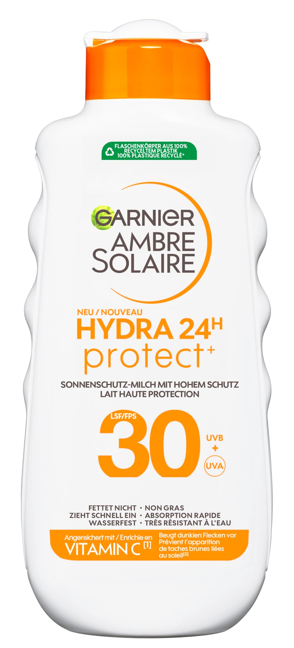 Garnier Ambre Solaire Hydra Protect+ Lait Solaire 24h SPF 30 Protection UVA et UVB avec Vitamine C 175 ml - Image 9