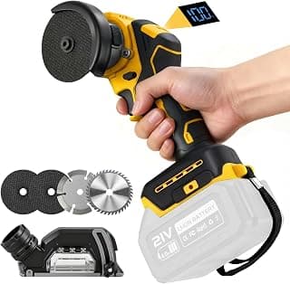 DEWALT Meuleuse d'angle de 3 pouces avec batterie compatible avec Dewalt 20V (sans batterie), mini meuleuse d'angle sans balais à 16 800 tr/min avec affichage numérique, 2 disques abrasifs, 2 disques à