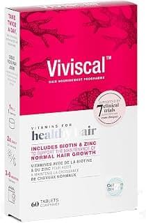 Hair Supplements, Promotes Hair Growth & Health, 100% Natural Ingredients, with AminoMar C/Biotin/Zinc Protein Complex, 60 Capsules (1 Month)