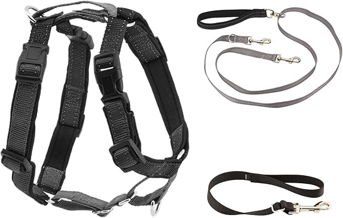 PetSafe PetSafe 3 in 1 Harness with Two-Point Control Lead - Anti-Pull Harness - S - Black - Adjustable
