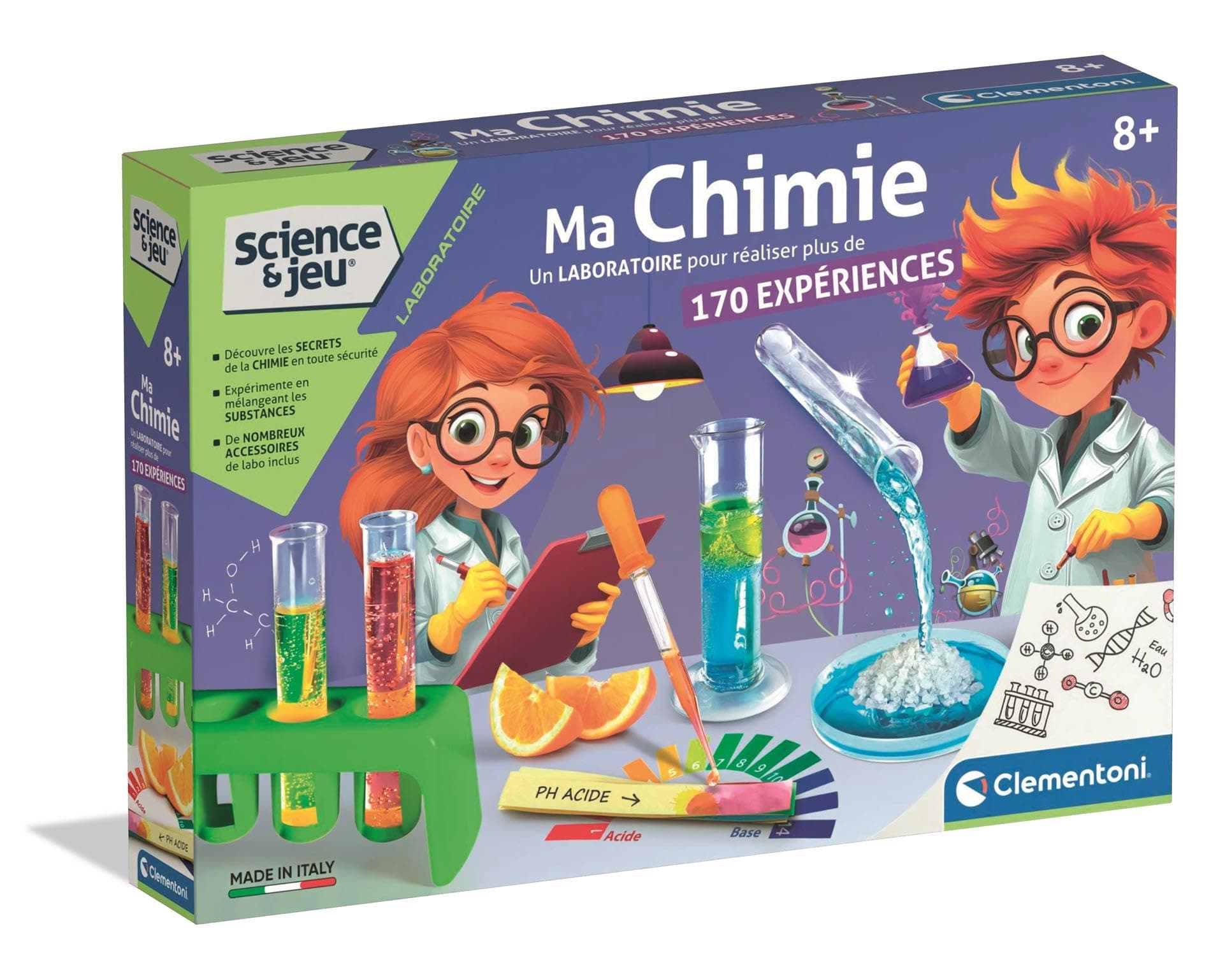 Clementoni Clementoni | Science & Play – My Chemistry for Children 8+ | Scientific Kit with 170 Educational Experiments | STEM Activity with Laboratory Equipment | Discovery of Chemical Reactions