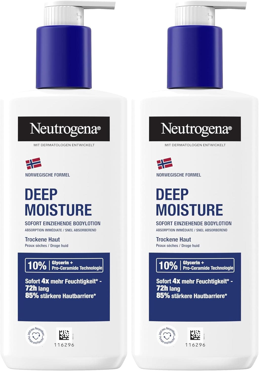 Neutrogena Neutrogena Deep Moisture Body Lotion for Dry Skin 250ml (Pack of 2)