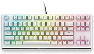 Alienware AW420K – Alienware AW420K Gaming Keyboard without Numeric Keypad, Compact Size, Cherry MX Red Switches, USB, Anti-Ghosting, N-Key Rollover, AlienFX RGB Backlight, Azerty-Lunar Light Keyboard