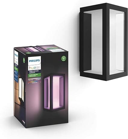 Philips Hue White & Color Ambiance IMPRESS Outdoor Wall Light, Basic Kit up to 16 m Colours, Black, Philips Light Compatible with Alexa, Google Assistant and Apple Homekit - Image 1