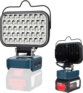Lamp Compatible with Bosch GBA Battery 18 V, 126 W, 5800 lm Wireless Work Light Portable LED Projector with USB & Type C, for Camping, Garage, Car Repair (No Battery)