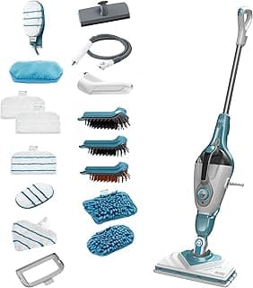 BLACK+DECKER Balai Vapeur Multifonctions 1600W - Nettoyeur à Main, Tête Delta et Gant STEAMITT - 16 Accessoires - Temps de Chauffe 13,87 sec - Réservoir 500 ml - Nettoyage Parfait - BHSM1615DAM-QS
