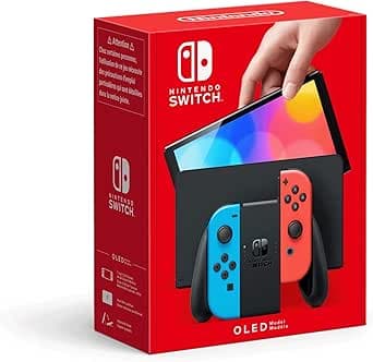 Nintendo Console Nintendo Switch (Modèle OLED) avec Manettes Joy-Con Bleu Néon/Rouge Néon