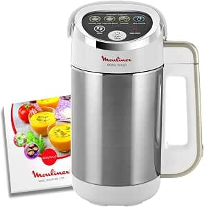 Moulinex LM841110 Heating Blender, 1000 W, Capacity 1.2 L, 5 Automatic Programs, Double Wall, Soup, Velvet, Compote, Smoothie, Keep Warm, Easy Soup silver LM841110