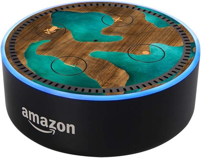 Head Case Designs sous Licence Officielle Alyn Spiller Wood and Resin Aqua Mix Art Vinyle Peau Compatible avec Amazon Echo Dot (2nd Gen) - Peau Uniquement Echo Dot (2nd Gen) n'est Pas Inclus - Image 1