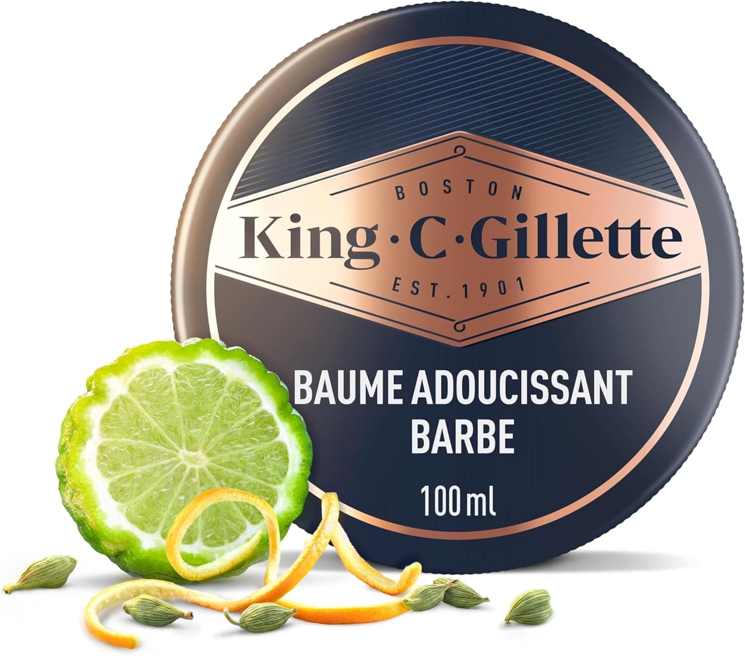King C. Gillette Gillette King C. Men's Beard Balm, Nutritious Cocoa Butter, Argan Oil & Shea Butter, Moisturizes & Revitalizes, Shaving Kit Accessory For Men