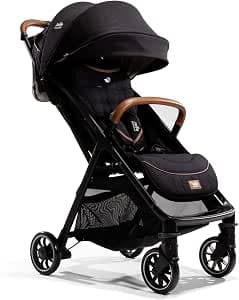 Joie - Parcel - Compact Stroller - Flat Reclining Seat - Car Seat Compatible - Soft Suspension - 5-Point Harness - Automatic Folding - Eclipse Colour - From Birth (Eclipse)
