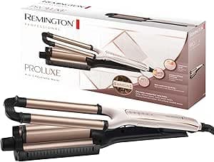 Remington Hair Curler [Adjustable Cylinder: 4 Wave Styles] PROluxe (Ceramic Coating,OPTIheat Technology: Targeted Constant Heat,Digital Temperature Control 150-210℃) CI91AW