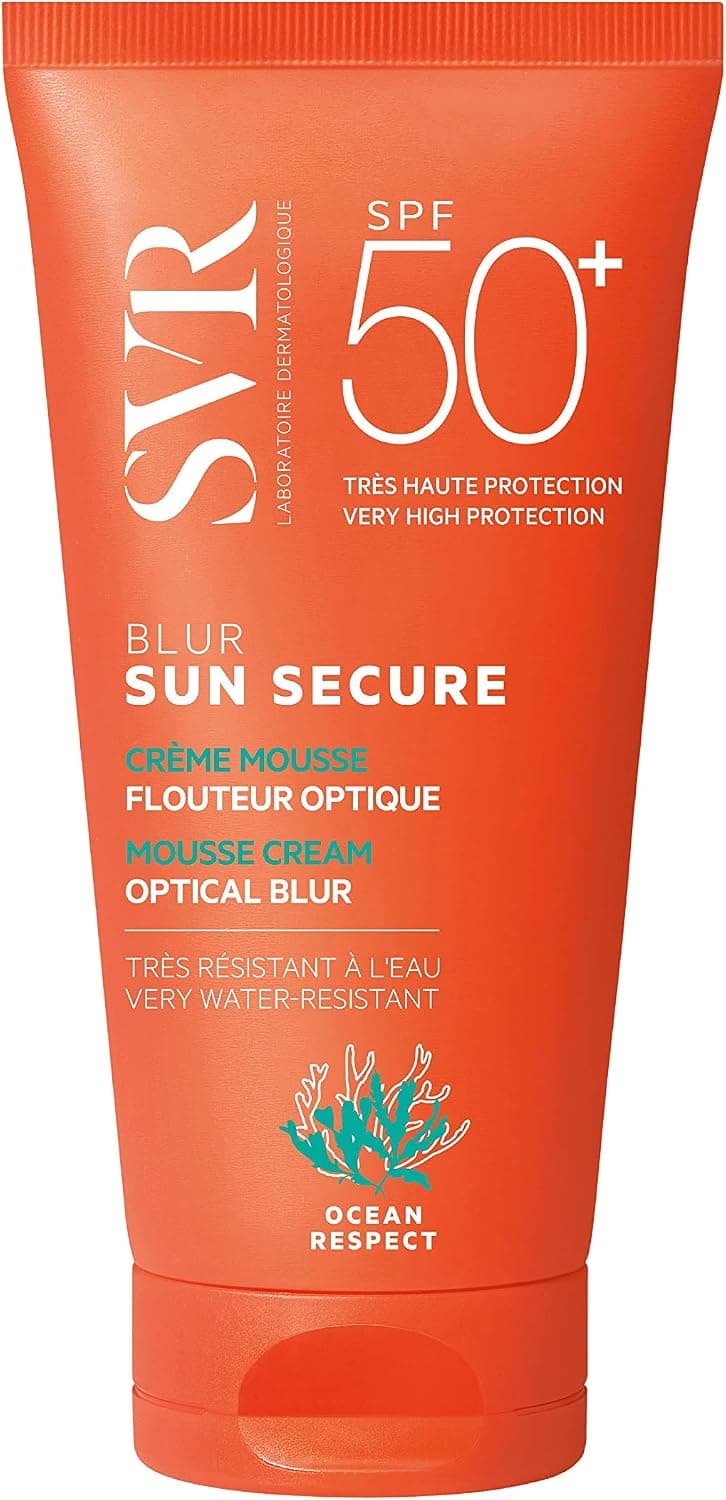SVR - Sun Secure Blur SPF50+ - Crème mousse solaire effet flouteur optique – Très haute protection UVA, UVB, infrarouge & lumière visible – Peaux sensibles – Niacinamide, Vitamine E – 50 ml - Image 1