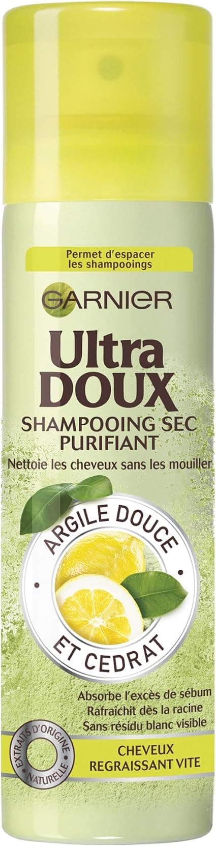 Garnier Ultra Soft Purifying Dry Shampoo Clay and Cedrat – Oily Hair - Image 1