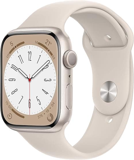 2022 Apple Watch Series 8 GPS, Boîtier en aluminium Lumière stellaire de 45 mm, Bracelet Sport Lumière stellaire - Regular - Image 1