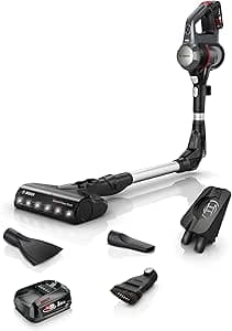 Bosch Household Appliances Unlimited 7, BBS712A, Broom Vacuum Cleaner, 2 Batteries 3.0 Ah Power for All, 40 Min Autonomy per Battery, Flexible Tube, Light Weight, Accessories, LED Lighting, Anthracite