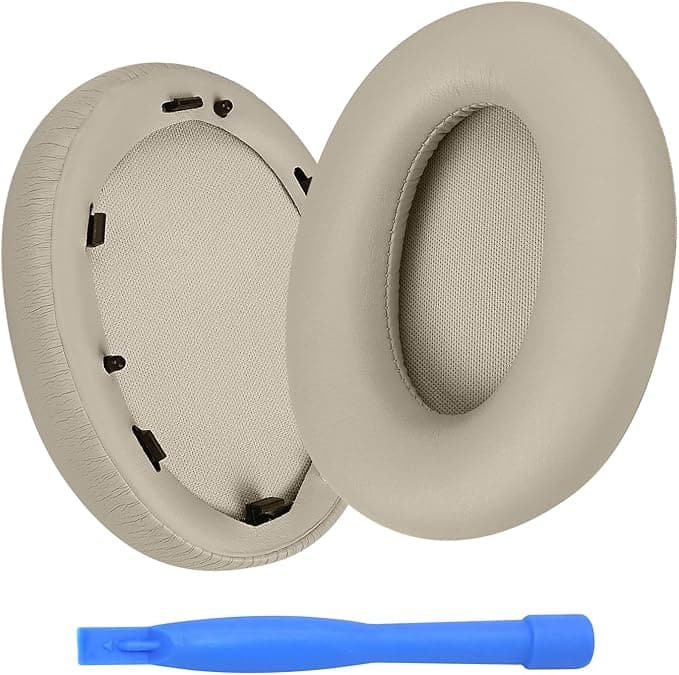 Replacement Ear Pads for Sony WH-1000XM3 Noise Cancelling Headphones by MMOBIEL - Memory Foam and Protein PU Cushion Headphone - Replacement Ear Pads - Silver - Image 1