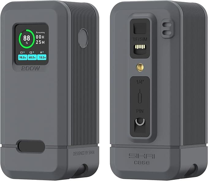 Anker Silicone Case for Anker Prime A1336 Power Bank (20000mAh 200W), Anti-Lost with 1/4 Inch Screw Hole, and Storage Compartments for TF/SIM Card and Card Eject Needle