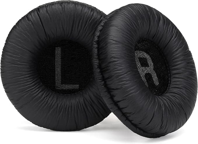 Ear Pads Foam Cushions Compatible with JBL Tune570BT/Tune520BT/Tune510BT/T500BT/T450BT/JBL JR300BT/JR300/JR310BT/JR310 Headphones (Pinkled Protein Leather-Black) - Image 1